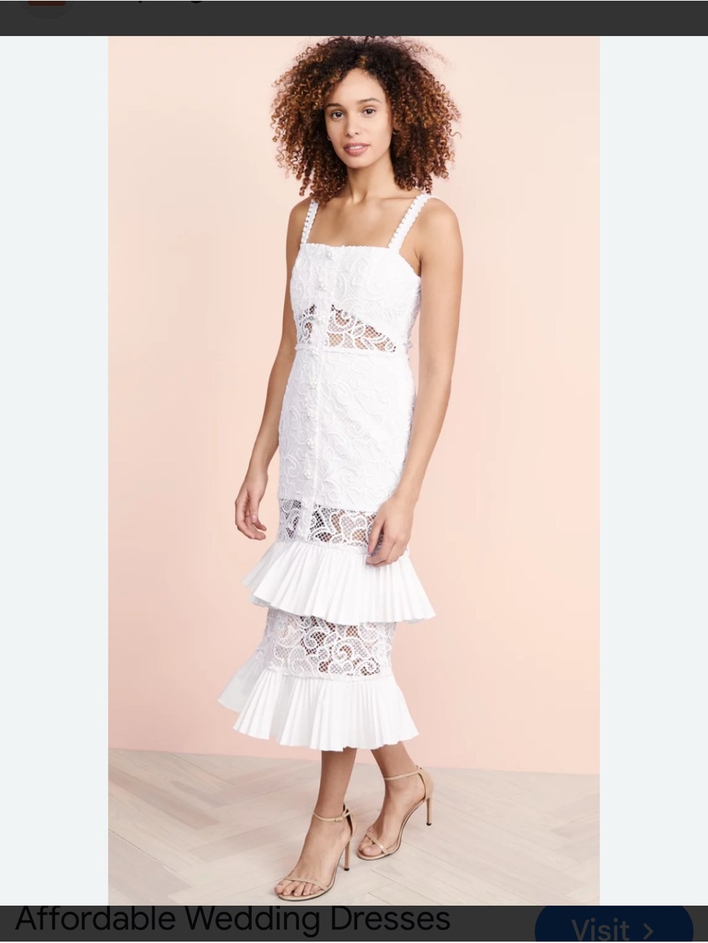 Lyssa Tiered Ruffle Lace Dress In White